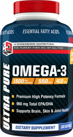 4 Dimension Nutrition Ultra Pure Omega Fish Oil, 100 капс