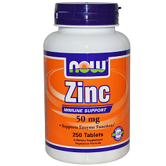 NOW Zinc Gluconate, 250 таб