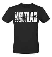 Kultlab Футболка мужская Джей Катлер (белый логотип), чёрная - белая