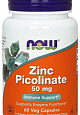 NOW Zinc Picolinate 50 мг, 60 капс