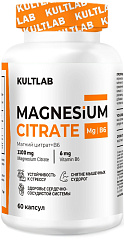 Kultlab Magnesium Citrate + B6, 60 капс