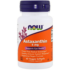 NOW Astaxanthin 4 мг, 60 капс