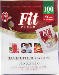 Fit Parad Заменитель сахара с Ло Хан Го на основе эритрита №12, 100 саше