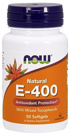 NOW Vitamin Е-400 Mixed Tocopherols, 50 капс