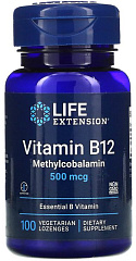 Life Extension Vitamin B12 (Methylcobalamin) 500 мкг, 100 пастилок