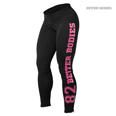 Better Bodies 110809-965 Лосины Better Bodies Varsity Tights, Black/Pink