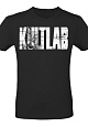 Kultlab Футболка мужская Бодибилдер (белый логотип), чёрная - белая