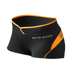 Better bodies 110690-987 Shaped hot pant шорты, черные с оранжевым