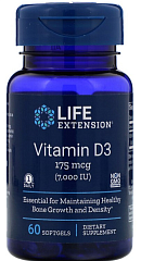 Life Extension Vitamin D3 175 мкг (7000 IU), 60 капс