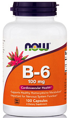 NOW Vitamin B-6 100 мг, 100 капс